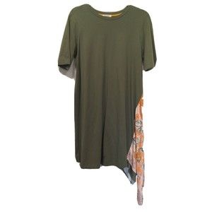 Tiny by Anthropologie Womens Size M Scarf Dress Casual Green SS Flaws Floral